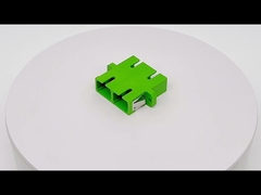 Flange One Piece Molding SC Duplex Fiber Adapter Innner Shutter